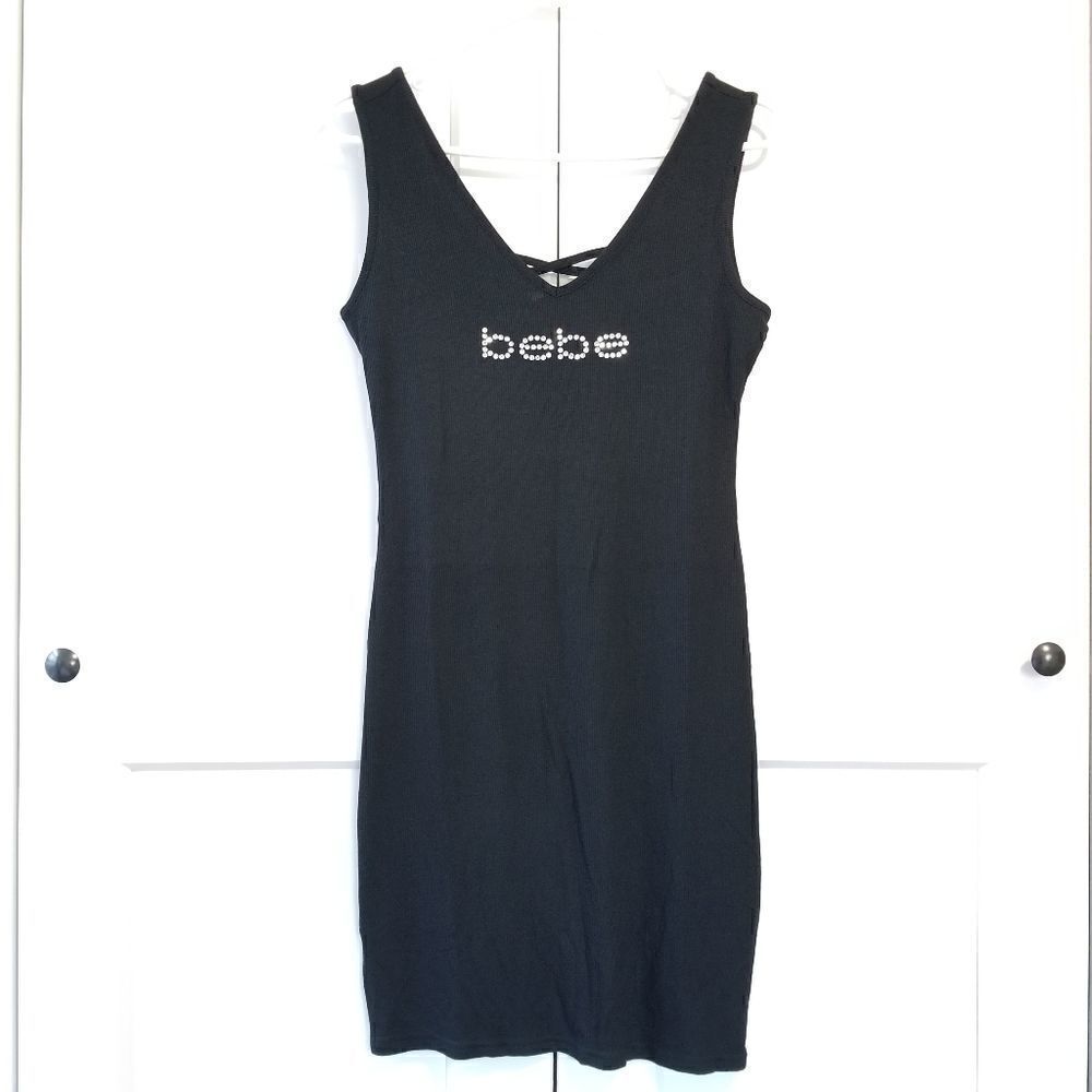 Bebe ribbed vneck tank dress